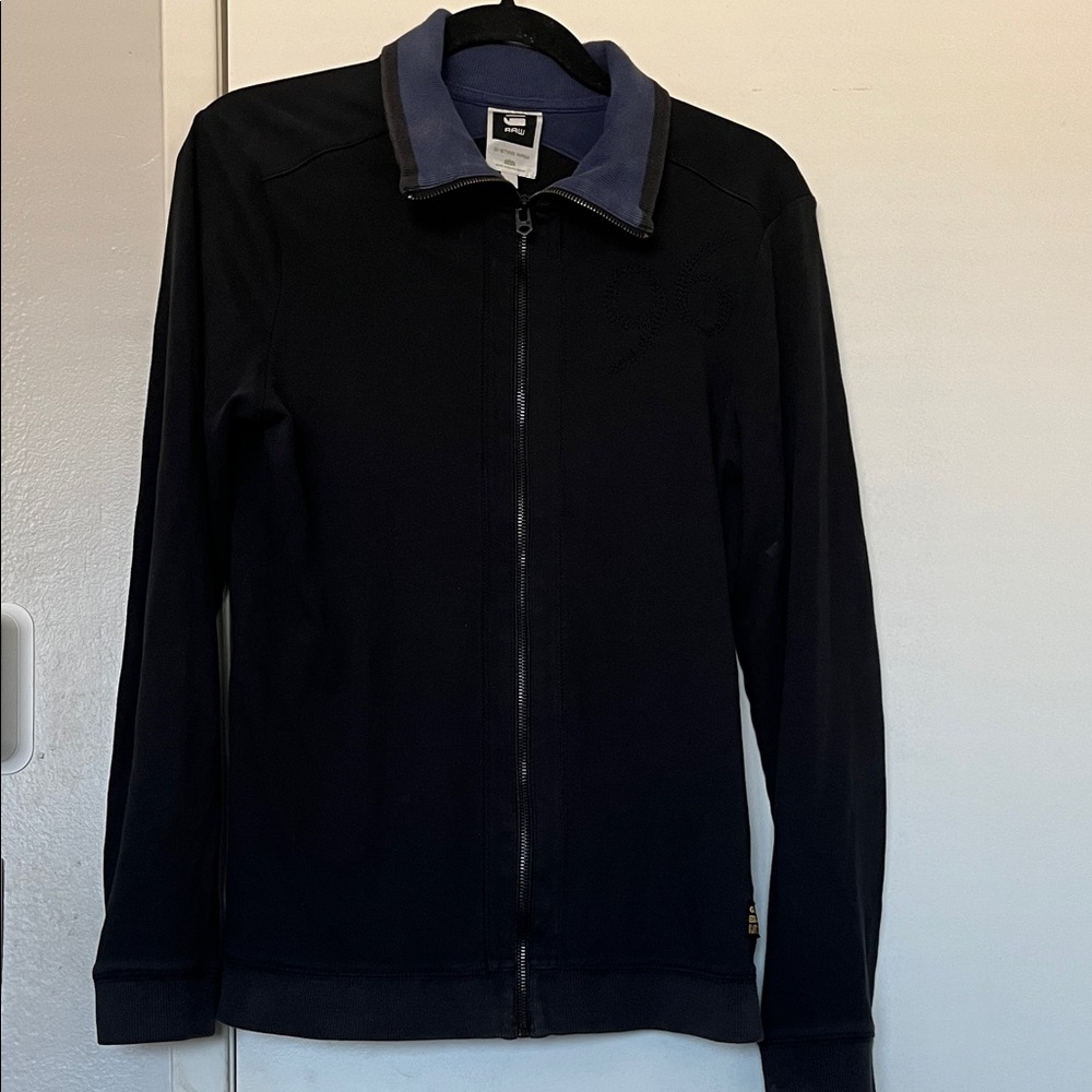 G star Raw Black and Blue Zip-Up Jacke